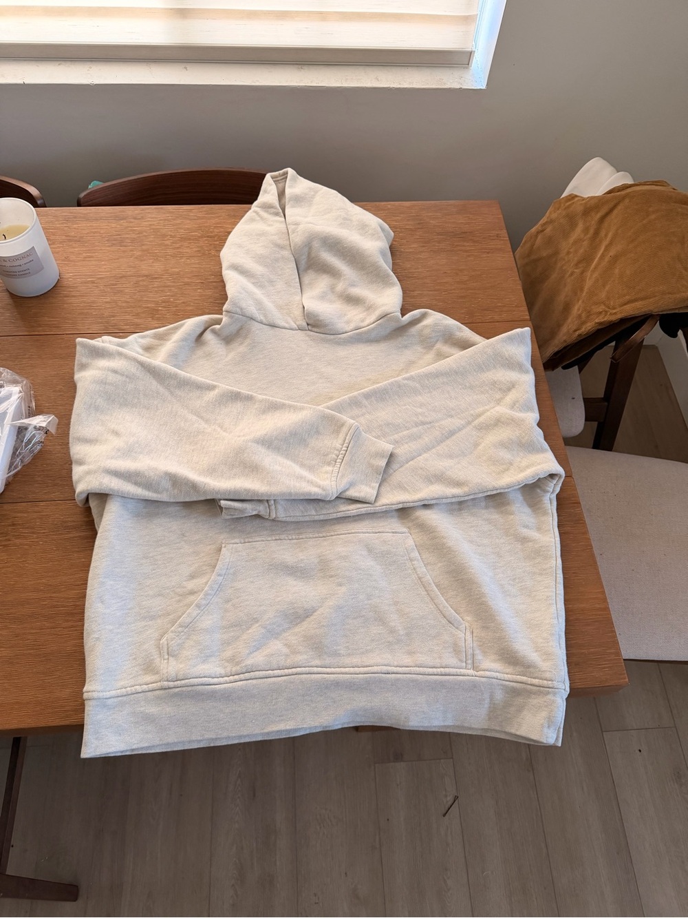 Blanks by Thirteen Studios Cream Hooded Pullover Sweatshirt